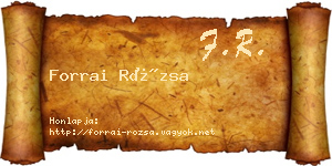 Forrai Rózsa névjegykártya