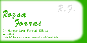 rozsa forrai business card