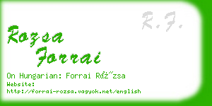 rozsa forrai business card